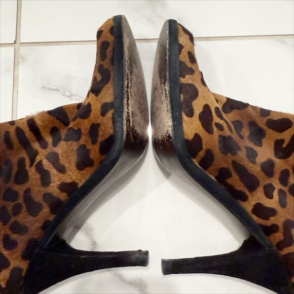 Stuart Weitzman Wren 8M boots Leopard Mob Wives Core City Cow Hide Fur - Picture 13 of 14
